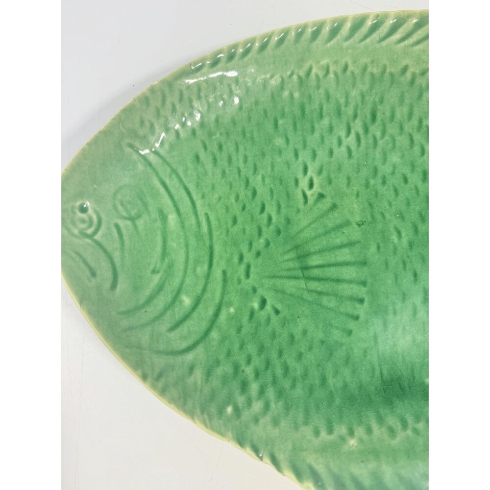 Pottery Fish Platter Plate French Style Majolica Vintage Gallery Wall Serving Pi - Picture 5 of 16